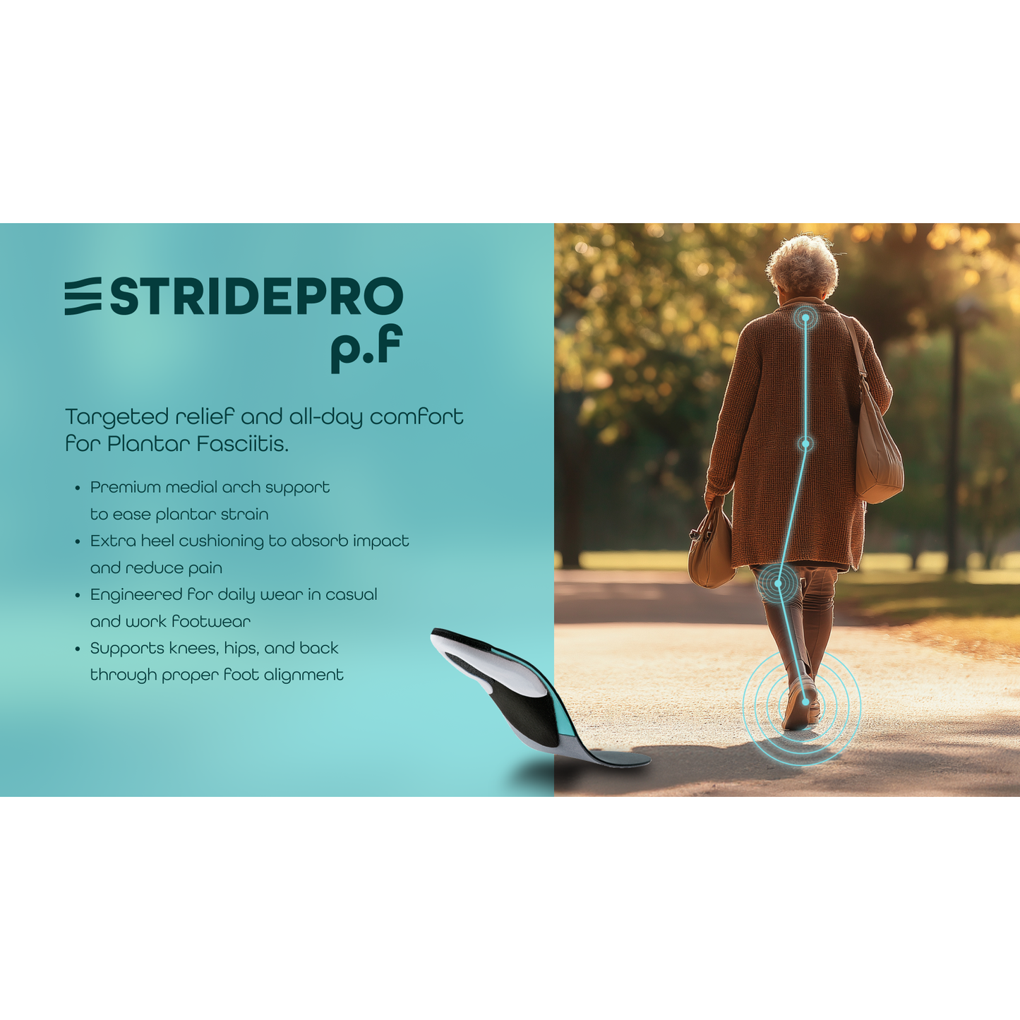 Orthotic Insole for Heel Pain and Plantar Fasciitis