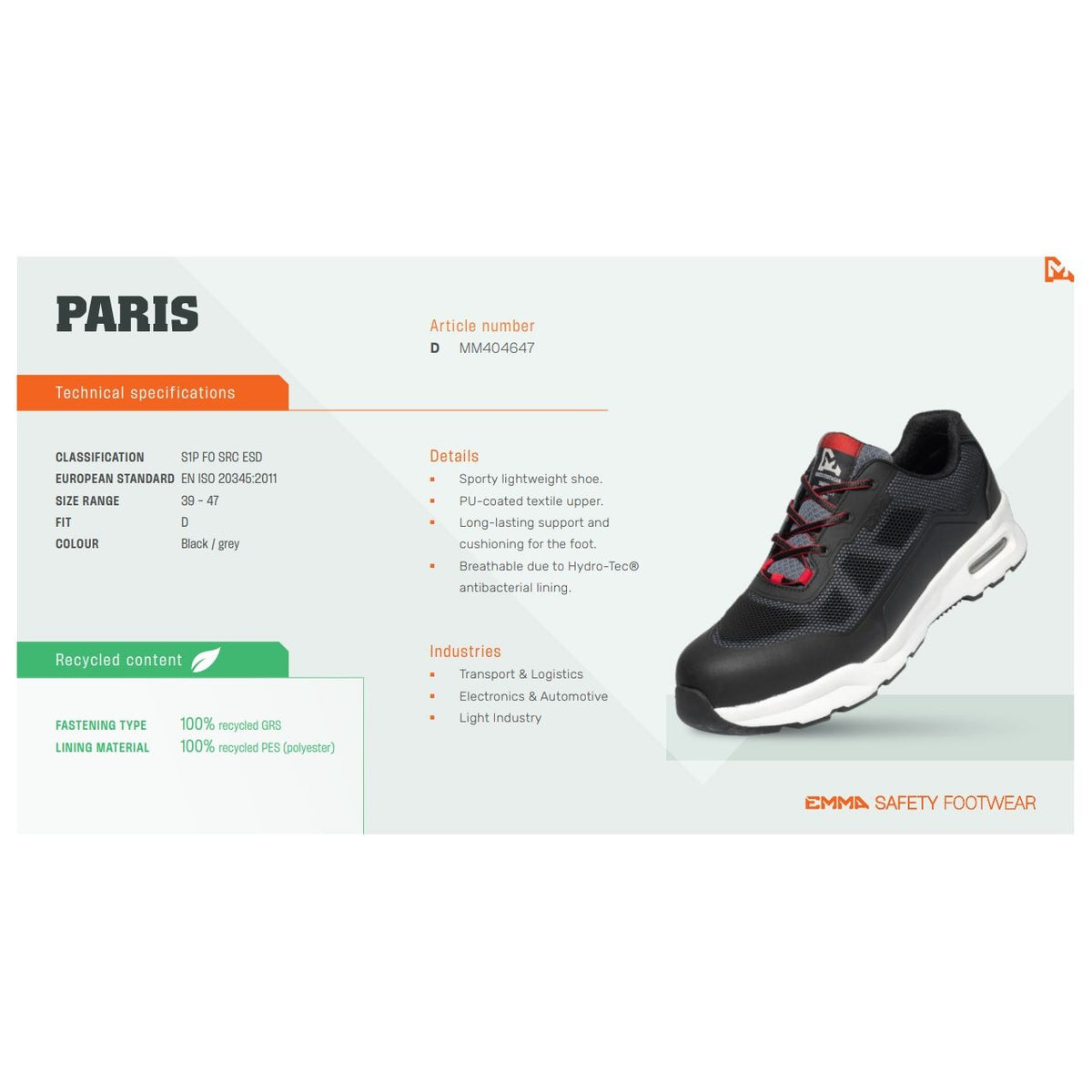 Paris Safety shoe