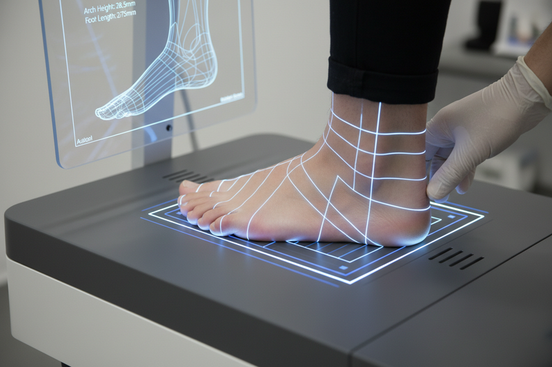 3d foot scanner in use close up