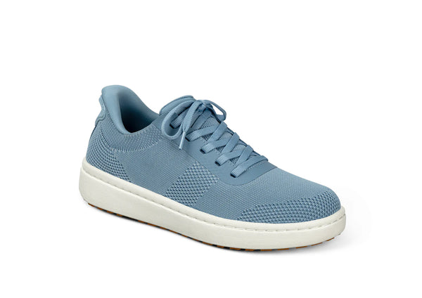 Light blue knit hands-free sneaker