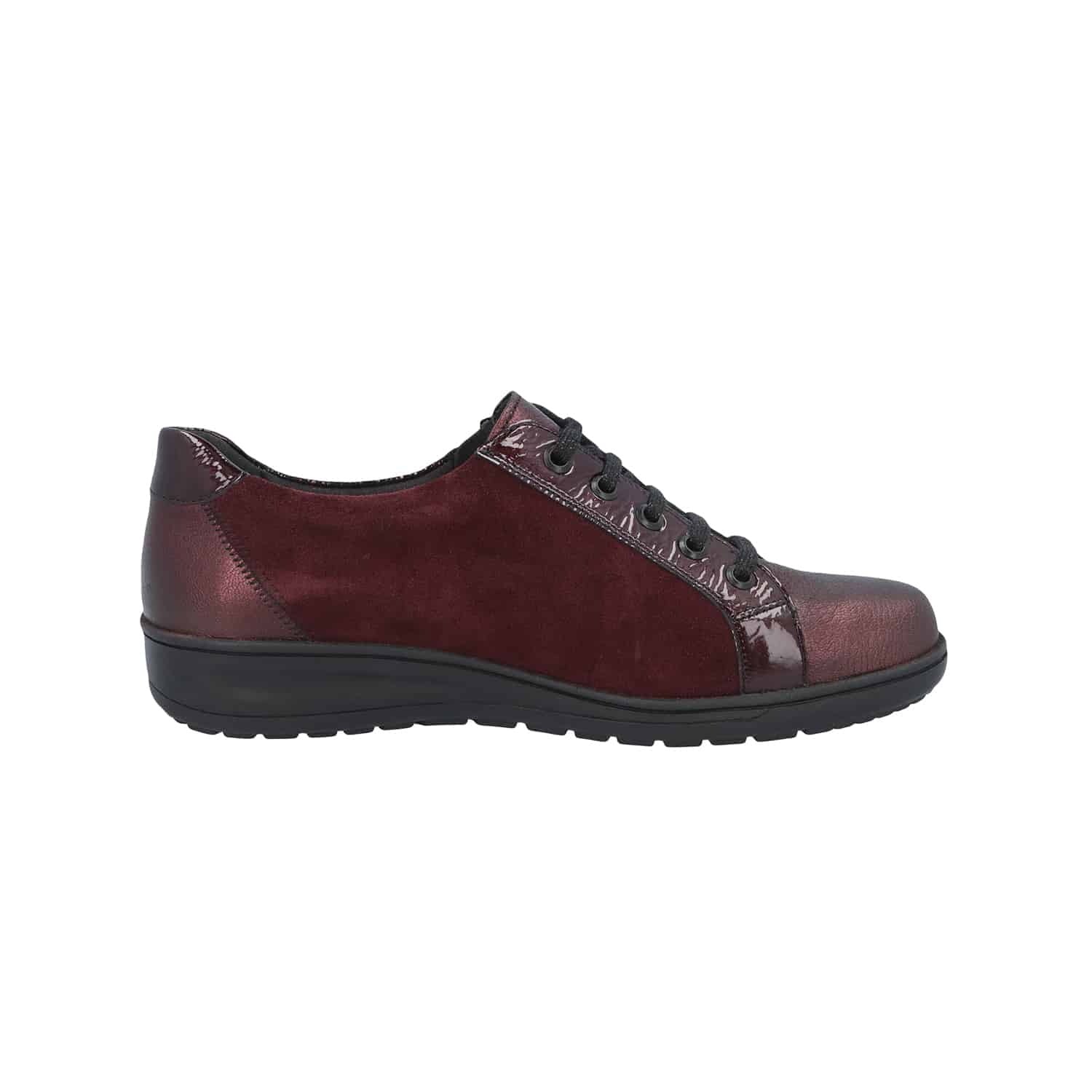 Burgundy shoe on a white background